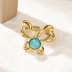 Кольца из натурального драгоценного камня&nbsp;RJEW-K290-12G