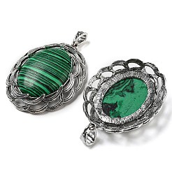 Синтетические малахита большие кулоны&nbsp;G-C104-01B-AS