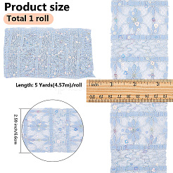 5 ярд полиэстеровых цветочных кружевных лент с пайетками&nbsp;OCOR-GF0005-24E