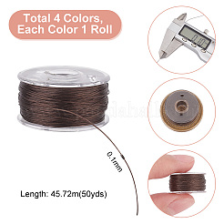 4 рулон 4-х цветных полиэстеровых ниток со специальным покрытием для бисера&nbsp;OCOR-PH0002-65