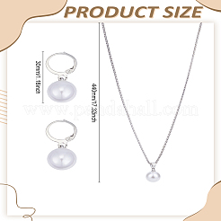 Пластиковые искусственные жемчужины круглые подвески ожерелья и серьги-кольца наборы&nbsp;SJEW-LP0001-22P