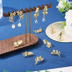 8 шт. 4 стиля латунных микропаве прозрачных кубических цирконий серьги-гвоздики фурнитура&nbsp;KK-TA0002-74