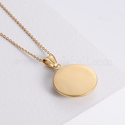 Ожерелья из нержавеющей стали с круглым кулоном в виде дерева жизни&nbsp;WK5915