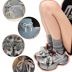 2 пара 2 стилей подвесок-бантов из смоляных бусин для обуви&nbsp;FIND-FG0004-23