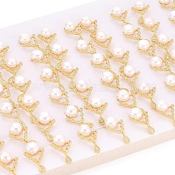 Серьги-гвоздики в форме капли из латуни с микропаве из прозрачных кубических цирконий&nbsp;PEAR-N017-07G