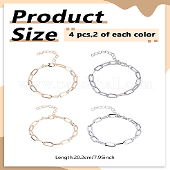 Сплав скрепки цепочка браслеты для женщин мужчин&nbsp;BJEW-LP0001-29