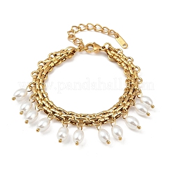 Браслеты с подвесками из нержавеющей стали 304&nbsp;BJEW-C129-02G