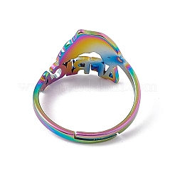 Ионное покрытие (IP) 201 нержавеющая сталь карта африки регулируемое кольцо для женщин&nbsp;RJEW-C045-10M