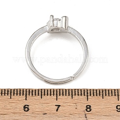 Женские кольца на палец из латуни с микропаве и кубическим цирконием&nbsp;RJEW-B153-02P