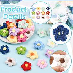 48 шт. 12-х цветные аксессуары для вязания украшений из хлопка ручной работы&nbsp;DIY-SC0031-61