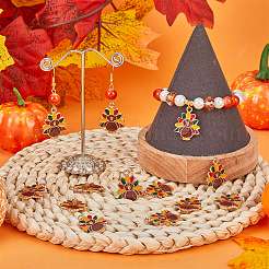 30 шт. эмалевые подвески из сплава светло-золотистого тона&nbsp;ENAM-SC0005-18