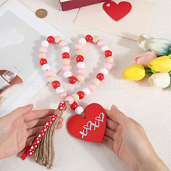 Деревянные бусины подвесные украшения&nbsp;AJEW-WH20020-109A