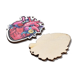 Большие подвески из дерева с односторонним принтом&nbsp;WOOD-B008-06