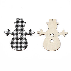 Большие подвески из дерева с односторонним принтом на рождественскую тематику&nbsp;WOOD-N005-58A