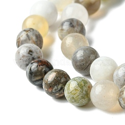 Натуральный бамбук лист агата стренг круглый шарик&nbsp;G-M248-6mm-04