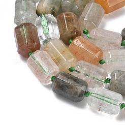 Нити бусин из натурального зеленого рутилированного кварца&nbsp;G-C270-L01