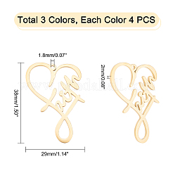 12 шт. подвески из нержавеющей стали 304 двух цветов&nbsp;STAS-UN0026-61