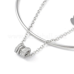 Браслеты с подвесками из латуни с микропаве и прозрачным кубическим цирконием&nbsp;LS-BJEW-L691-02P