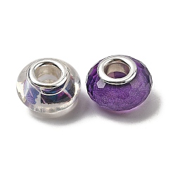 Европейские бусины из прозрачной смолы с печатью&nbsp;RESI-C063-03F