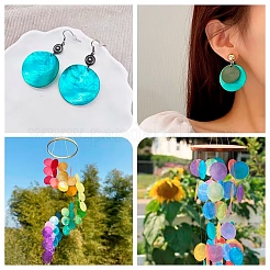 45 шт. подвески из натуральных ракушек капиз&nbsp;SSHEL-YW0015-16