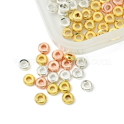 3 цвет латунных плоских круглых бусин-прокладок&nbsp;KK-FS0001-36