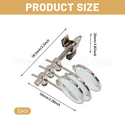 2 шт. портативное увеличительное стекло с прищепкой&nbsp;AJEW-CA0005-33