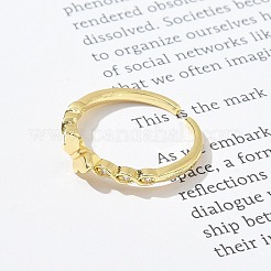 Кольца-манжеты с бабочкой из прозрачного кубического циркония&nbsp;RJEW-G337-11G