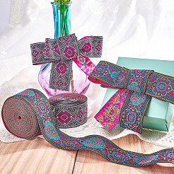 Вышивка полиэстеровой лентой в этническом стиле&nbsp;SRIB-WH0007-02A-WH