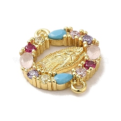 Подвески из латуни с паве из цветного кубического циркония&nbsp;X-KK-M278-02B-G