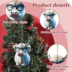 10 шт. 10 стиля мультяшный скот акриловые подвесные украшения&nbsp;HJEW-OC0001-33