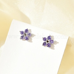 Латунные микро проложить серьги стержня кубического циркония&nbsp;EJEW-R016-26P-12