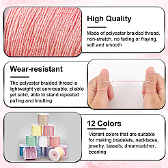 12 рулон плетеной полиэфирной нити 12 цветов&nbsp;OCOR-PH0002-57