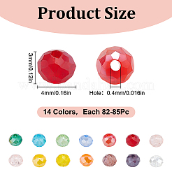 14 нить 14 цвета гальванические стеклянные бусины нити&nbsp;EGLA-GO0001-06