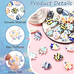 10шт фарфоровые бусины ручной работы&nbsp;PORC-YW0001-24A