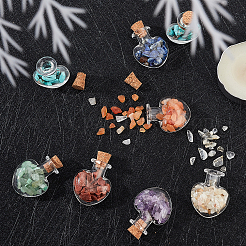 14 шт. прозрачные стеклянные бутылки в форме сердца&nbsp;AJEW-FH0001-78