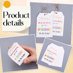 100 шт. прямоугольные бумажные бирки на тему дня рождения с набором из 20-метрового джутового шнура&nbsp;DIY-SP0003-89D