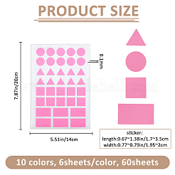 60 лист 10-х цветных бумажных водонепроницаемых наклеек&nbsp;STIC-FH0001-25