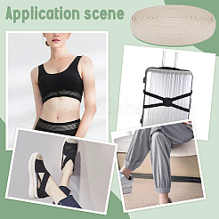 10 ярд плоского полиэстерового эластичного шнура/ленты&nbsp;EC-WH0006-16A