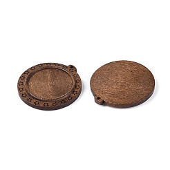 Оправы для кабошонов из резного дерева скима&nbsp;WOOD-N022-04