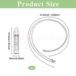 1 шт. стеклянные песочные часы прямоугольник памятная урна для праха питомца подвеска ожерелье&nbsp;NJEW-CA0001-27P
