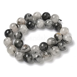 Натуральные турмализированные кварцевые бусинки&nbsp;G-F818-A09-14mm