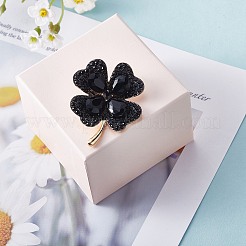 Брошь с клевером из кубического циркония JBR105F