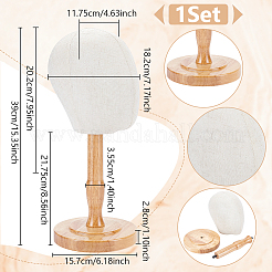 Настольные деревянные стеллажи для шляп в форме головы&nbsp;AJEW-WH0816-104