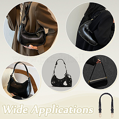 Ручки для сумок из черной микрофибры и искусственной кожи&nbsp;WH0816-033LG