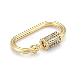 Латунь микропаве прозрачный кубический цирконий винт карабин брелоки&nbsp;ZIRC-E164-10G