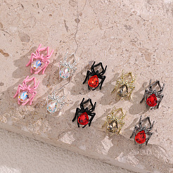 36 шт. 9-х цветные кабошоны из сплава со стразами&nbsp;FIND-SP0004-45