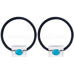 3 шт. резинки для волос из искусственного сплава и смолы цвета бирюзы&nbsp;OHAR-CY0001-09