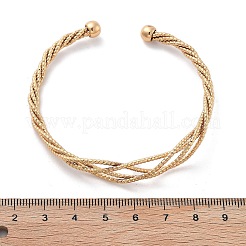 Латунные витые браслеты-манжеты&nbsp;BJEW-F482-02G