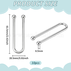 10 шт. U-образные пряжки из цинкового сплава для бикини&nbsp;FIND-PH0028-98P