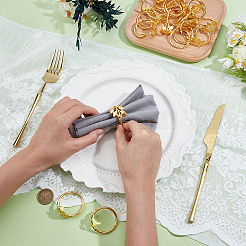 60 шт. кольца для салфеток из сплава в форме листьев на рождественскую тематику&nbsp;AJEW-PB0001-03G